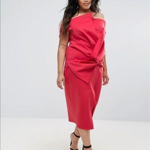 ASOS Curve red semi-formal dress